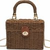 YXCXGO Crossbody Handbags | Women'S Straw Bag Vintage Basket Purse Summer Beach Handbag Rattan Crossbody Bag Casual Vacation