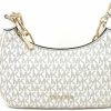 Michael Kors Crossbody Handbags | Michael Kors Cora Medium Signature Pvc Zip Pouchette Crossbody Bag Light Cream