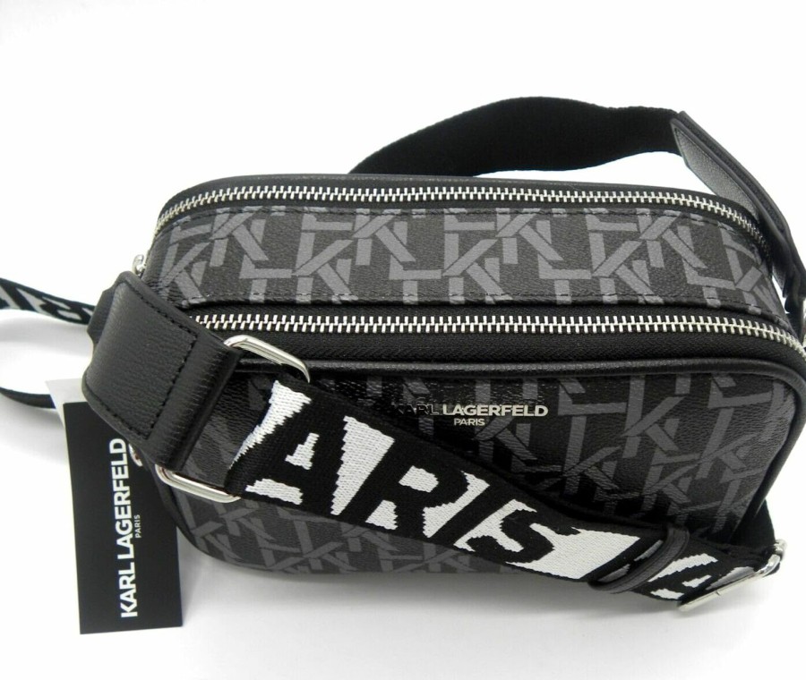 Karl Lagerfeld Paris Crossbody Handbags | Karl Lagerfeld Paris Maybelle Crossbody, Blk/Slate