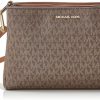 Michael Kors Crossbody Handbags | Michael Kors Trisha Leather Medium Triple Compartment Crossbody