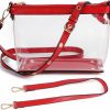 Y&R Direct Crossbody Handbags | Y&R Direct 3-In-1 Clear Zipper Crossbody Bag With Vegan Leather Trim Clear Purse For Stadium Festival Concert Gameday Gifts