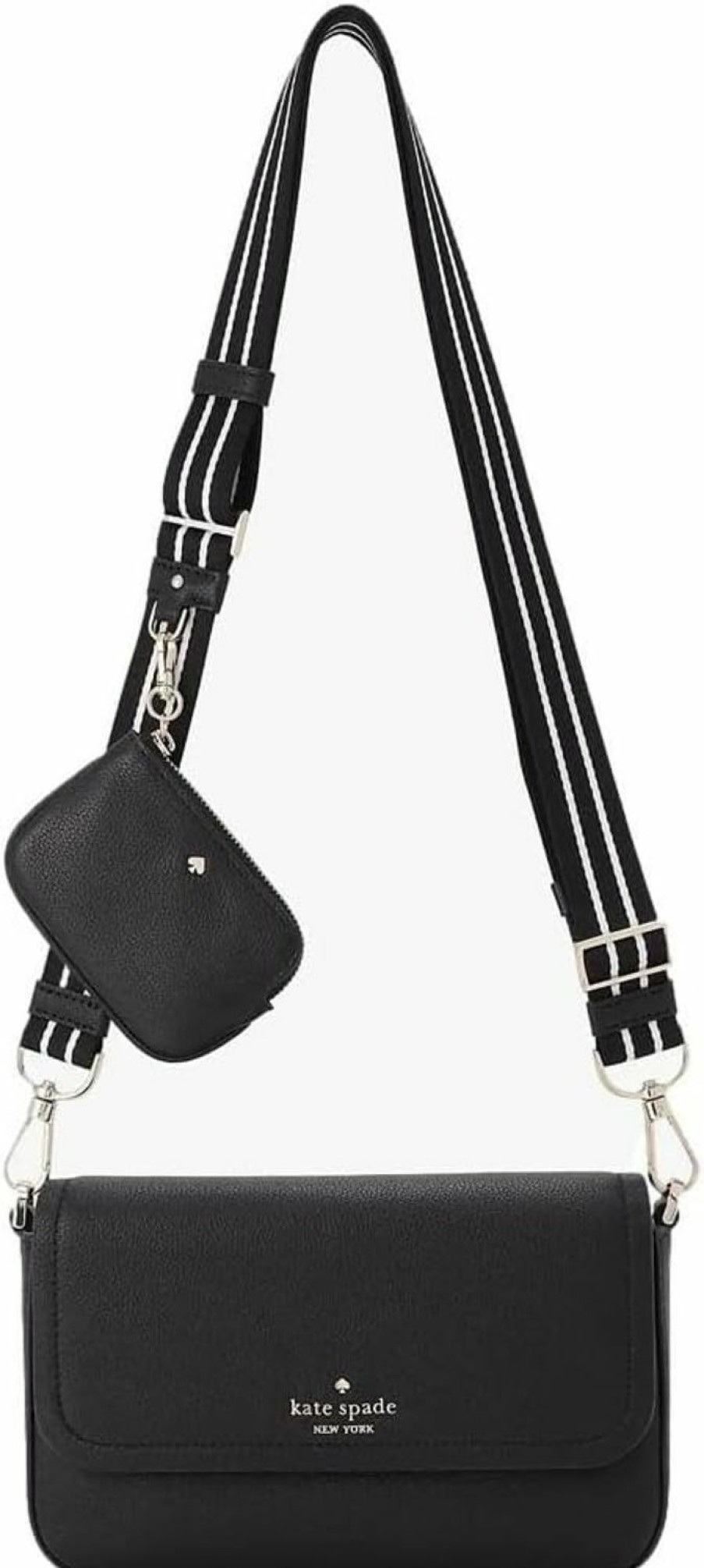 Kate Spade New York Crossbody Handbags | Kate Spade New York Women'S Rosie Pebbled Leather Small Flap Crossbody Bag, Black