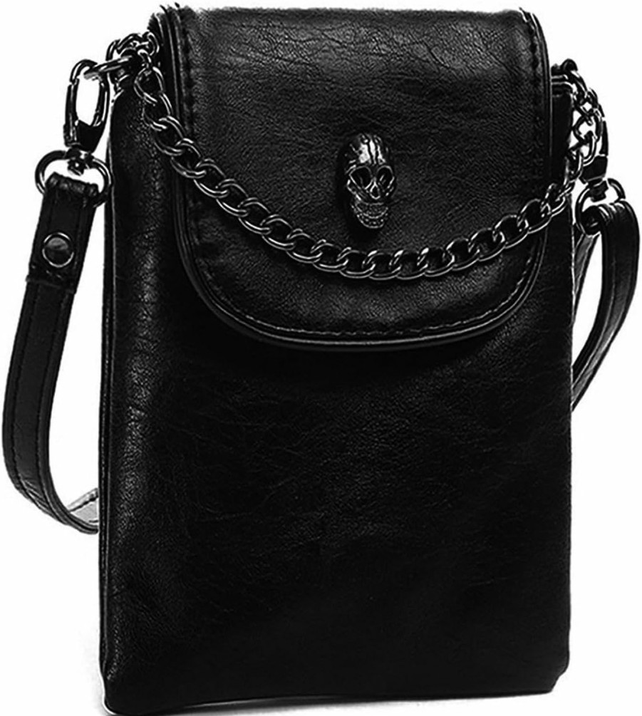 WITERY Crossbody Handbags | Witery Small Crossbody Cell Phone Purse Gothic Leather Bag Shoulder Travel Purse