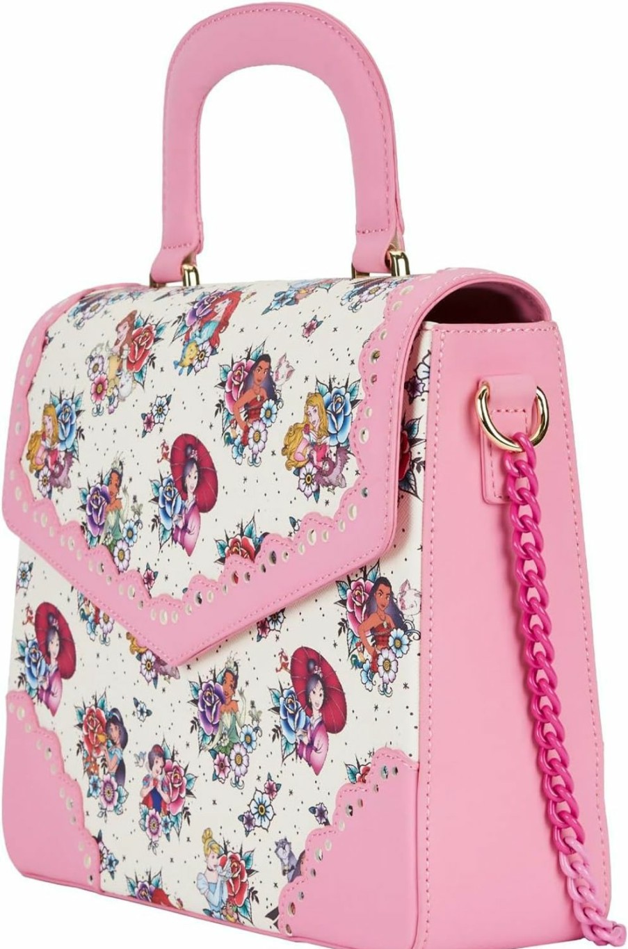 Loungefly Crossbody Handbags | Loungefly Disney Princess Tattoo Aop Cross Body Bag