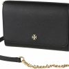 Tory Burch Crossbody Handbags | Tory Burch 82328 Black With Gold Hardware New Emerson Chain Wallet Black Leather Cross Body Bag