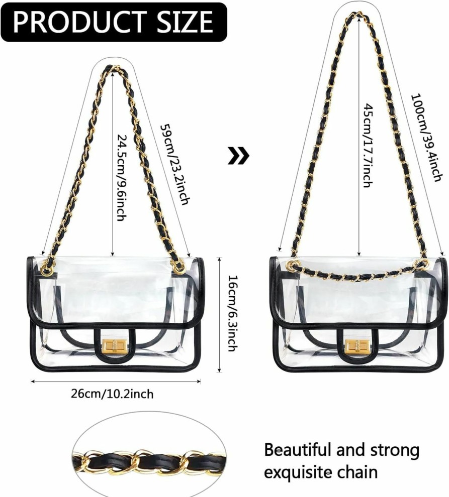 Ayieyill Crossbody Handbags | Ayieyill Clear Purses For Women Stadium Approved Crossbody, Clear Purse Handbags For Working Concert Sports Event Clear Bag