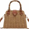 Obosoyo Crossbody Handbags | Cross Body Handbags For Women Straw Woven Beach Bag 2024 Summer Handmade Purses Wicker Rattan Bag Holiday