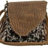 Myra Bag Crossbody Handbags | Myra Bag Brown Dapples Conceal Carry Fringe Crossbody Bag S-3963