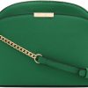 FashionPuzzle Crossbody Handbags | Fashionpuzzle Saffiano Small Dome Crossbody Bag With Chain Strap