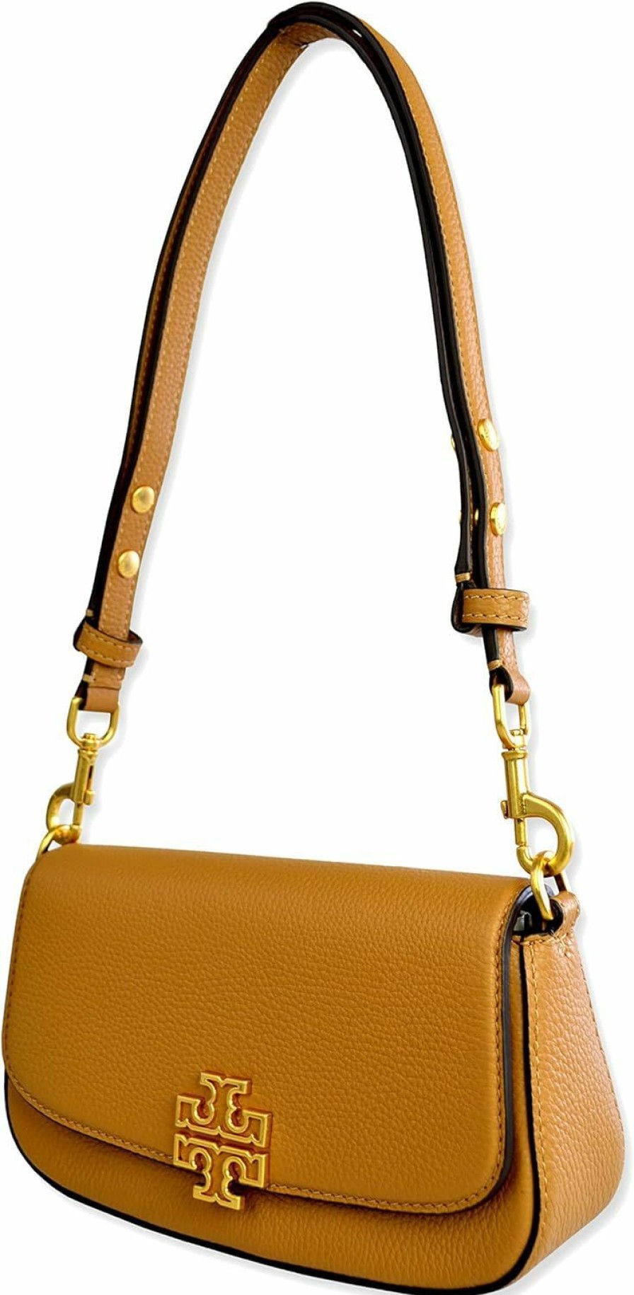 Tory Burch Crossbody Handbags | Tory Burch 138772 Gold-Tone Hardware Britten Convertible Crossbody Bag, Tiramisu Brown