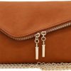 FashionPuzzle Crossbody Handbags | Fashionpuzzle Envelope Wristlet Clutch Crossbody Bag With Chain Strap (Burgundy) One Size