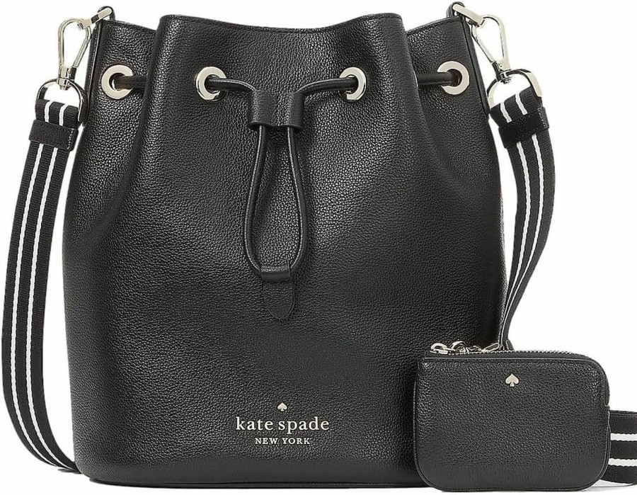 Kate Spade New York Crossbody Handbags | Kate Spade New York Women'S Rosie Pebbled Leather Large Bucket Bag, Black