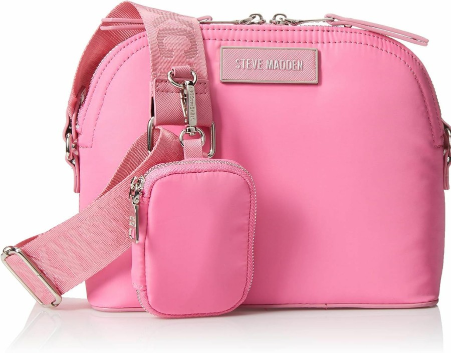 Steve Madden Crossbody Handbags | Steve Madden Daren Nylon Dome Crossbody Bag, Light Pink