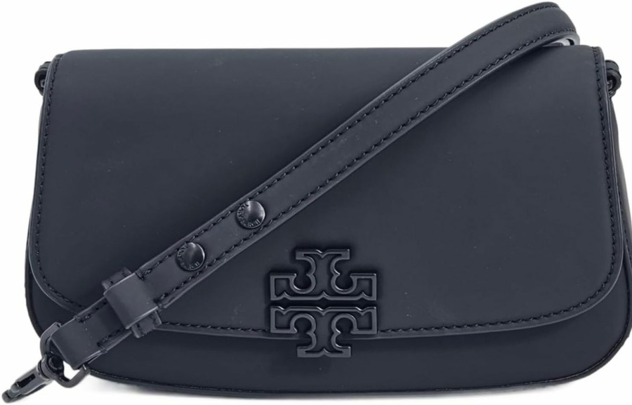 Tory Burch Crossbody Handbags | Tory Burch 153620 Britten Black Matte With Black Hardware Women'S Convertible Crossbody Bag