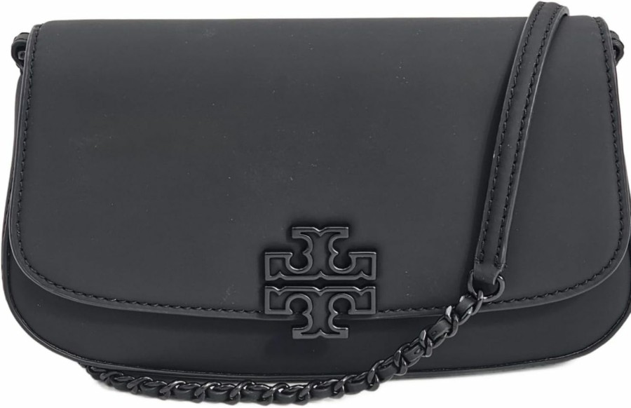 Tory Burch Crossbody Handbags | Tory Burch 153620 Britten Black Matte With Black Hardware Women'S Convertible Crossbody Bag