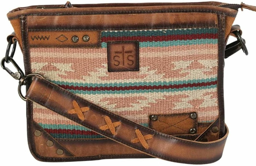 STS Ranchwear Crossbody Handbags | Sts Ranchwear Women'S Aztec Pattern Western Style Palomino Separe Mae Bag With Adjustable Crossbody Strap, Pink