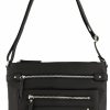 Rosetti Crossbody Handbags | Rosetti Zuma Large Crossbody Bag, Faux Leather Purse, Adjustable Strap, Black