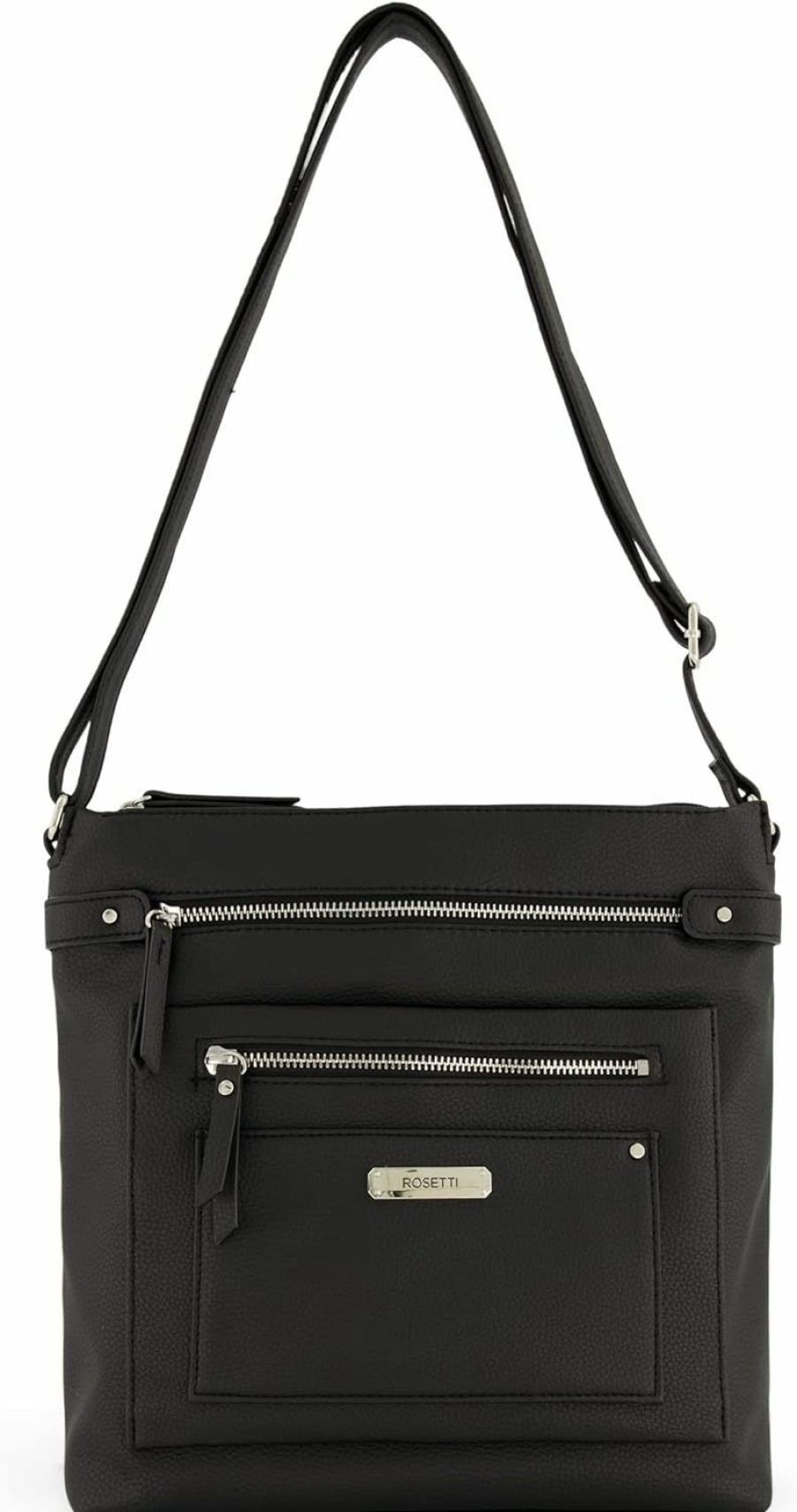 Rosetti Crossbody Handbags | Rosetti Zuma Large Crossbody Bag, Faux Leather Purse, Adjustable Strap, Black