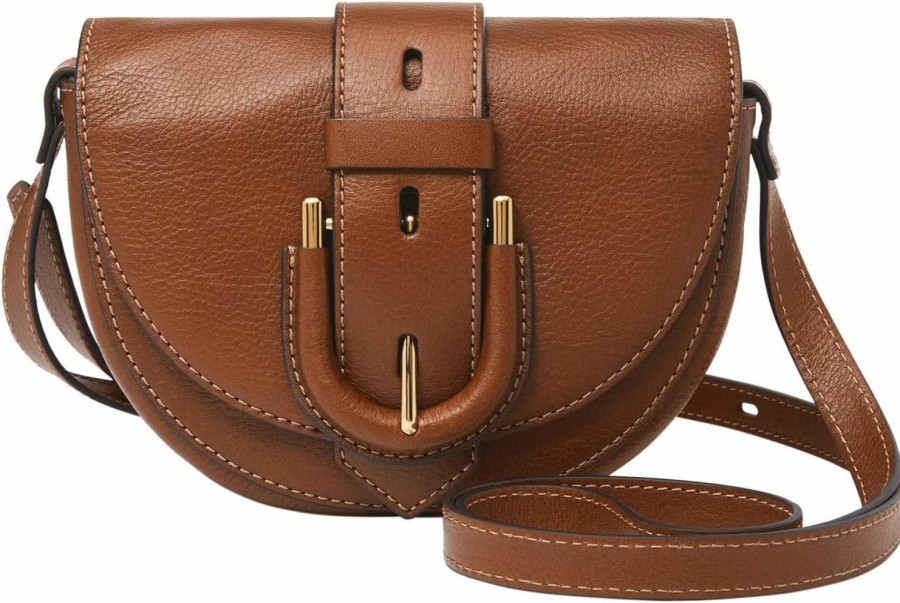 Fossil Crossbody Handbags | Fossil Women'S Harwell Leather Small Flap Crossbody Purse Handbag For Women