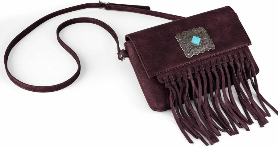 Montana West Crossbody Handbags | Wrangler Clutch Wristlet Fringe Purse Western Crossbody Bags For Women