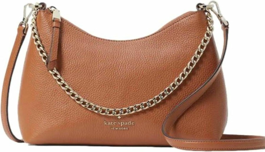 Kate Spade New York Crossbody Handbags | Kate Spade New York Women'S Zippy Pebbeled Leather Convertible Crossbody Bag, Warm Gingerbread