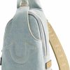 True Religion Crossbody Handbags | True Religion Women'S Sling Bag, Denim Small Travel Backpack With Adjustable Shoulder Crossbody Strap, Light Blue