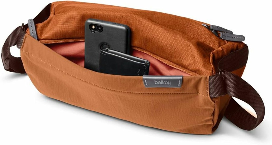 Bellroy Crossbody Handbags | Bellroy Sling Bag (Uni Compact Crossbody Bag, Multiple Compartments, Water-Resistant Materials, Holds Phone, Camera & Water Bottle) - Melbourne Black