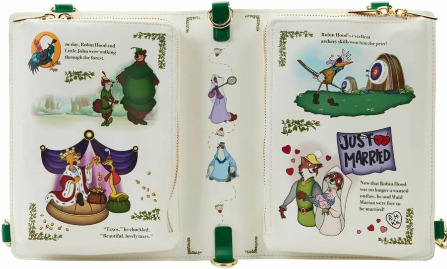 Loungefly Crossbody Handbags | Loungefly Disney Robin Hood Book Convertible Crossbody