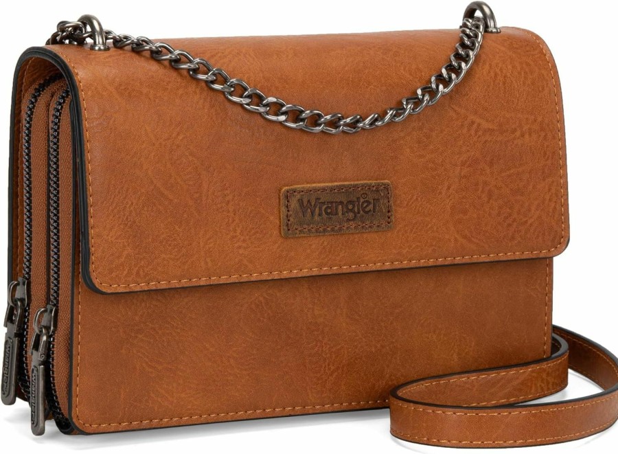 Wrangler Crossbody Handbags | Wrangler Flap Crossbody Purse For Women Western Organizer Wallets With Chain Strap