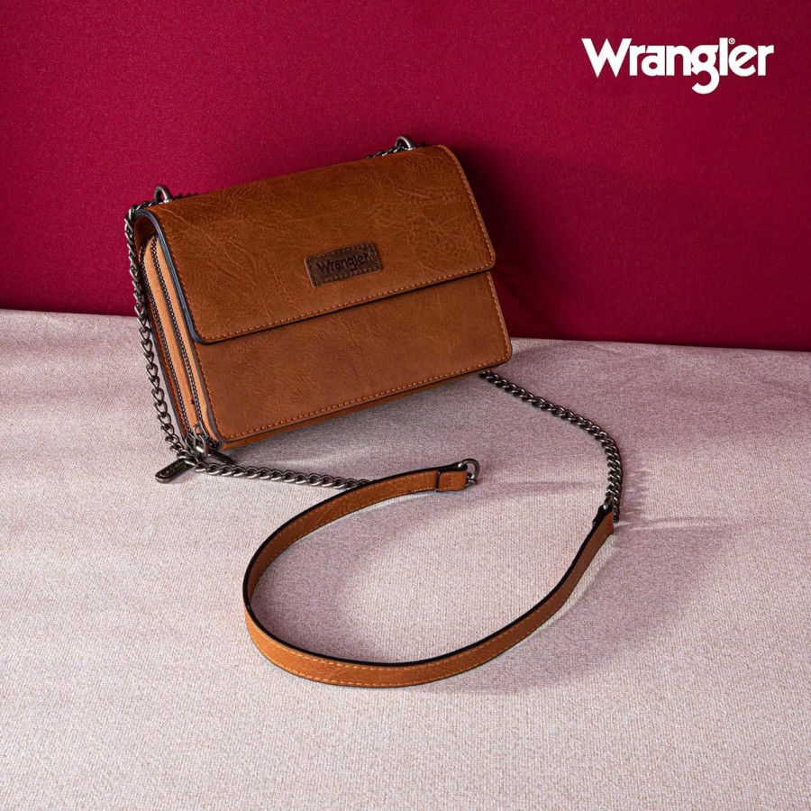 Wrangler Crossbody Handbags | Wrangler Flap Crossbody Purse For Women Western Organizer Wallets With Chain Strap