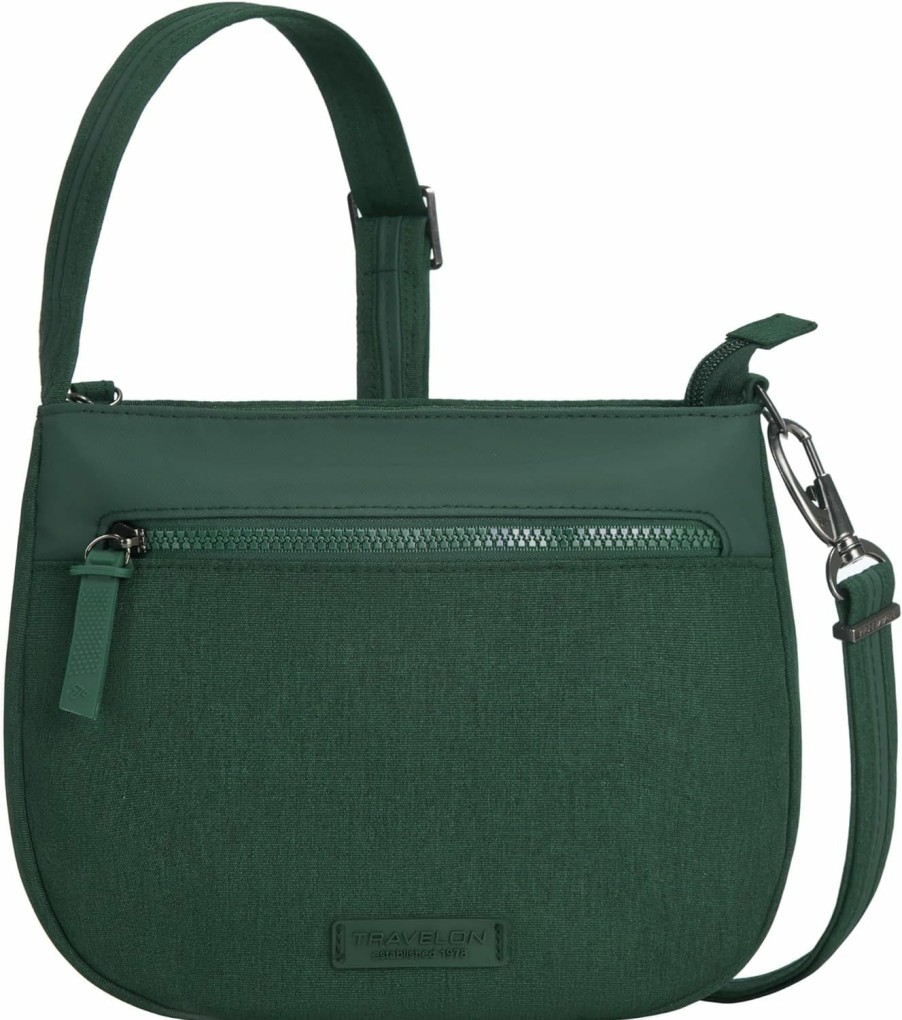 Travelon Crossbody Handbags | Travelon Metro Anti-Theft Saddle Crossbody, Forest Heather