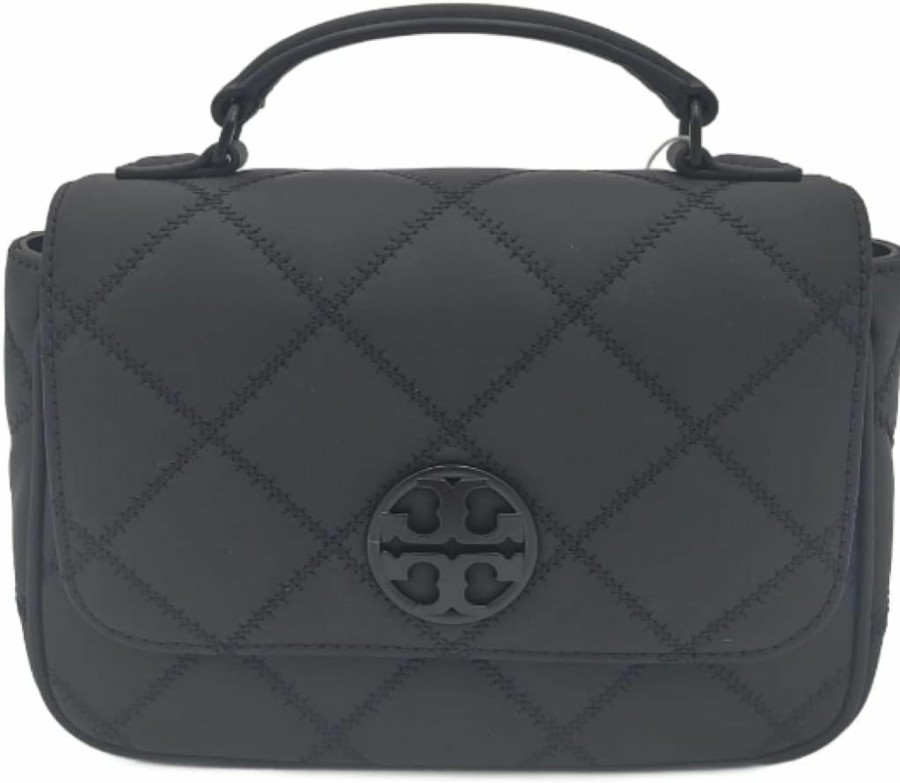 Tory Burch Crossbody Handbags | Tory Burch 153400 Willa Matte Quilted With Black Hardware Women'S Mini Top Handle Crossbody Bag