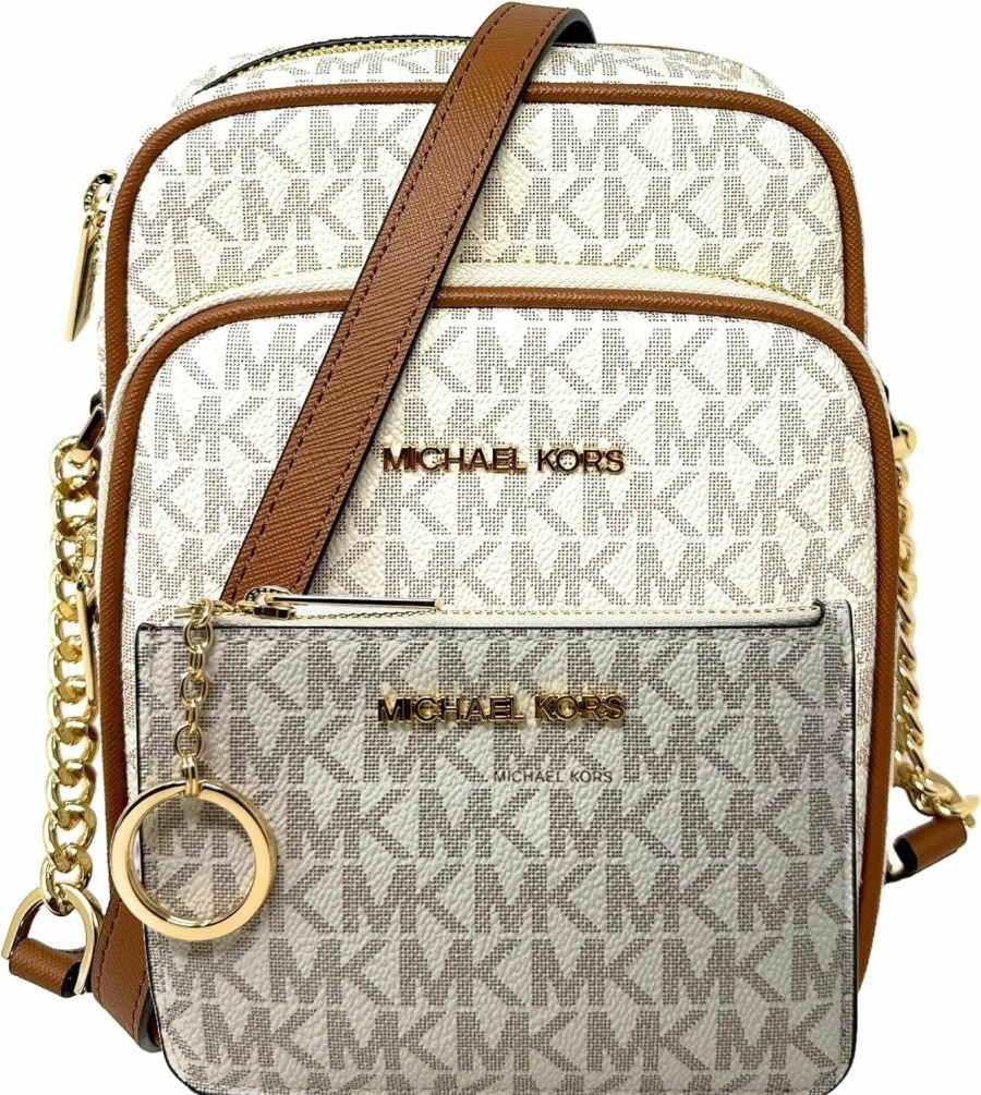 Michael Kors Crossbody Handbags | Michael Kors Jet Set Travel Medium Logo Crossbody Bag With Matching Logo Coin Pouch