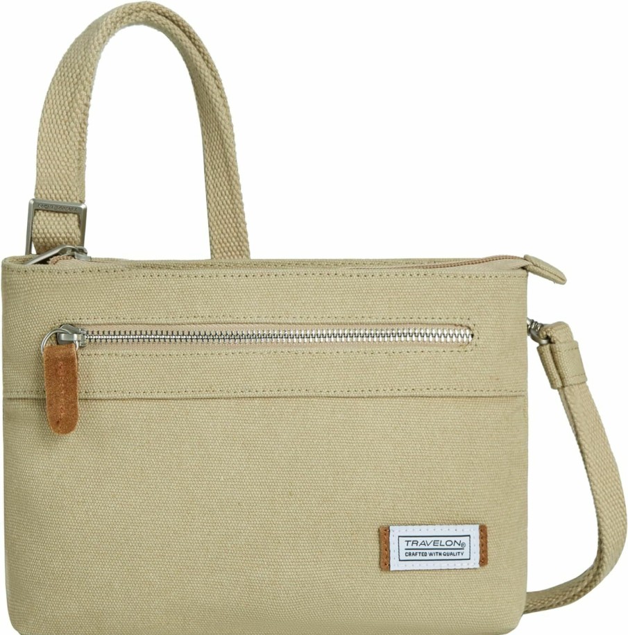 Travelon Crossbody Handbags | Travelon Heritage Anti-Theft Small Crossbody, Natural