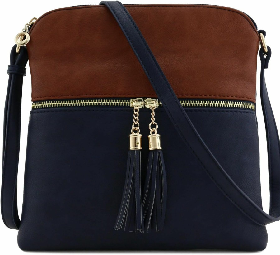 FashionPuzzle Crossbody Handbags | Fashionpuzzle Tassel Zip Pocket Crossbody Bag