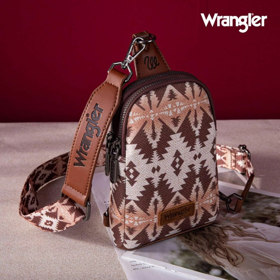 Wrangler Crossbody Handbags | Wrangler Aztec Sling Bag Southwest Crossbody Bags Trendy Chest Bag