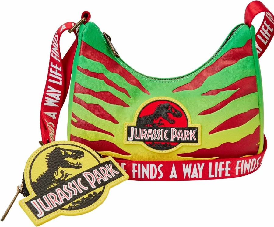 Loungefly Crossbody Handbags | Loungefly Jurassic Park 30Th Anniversary Life Finds A Way Crossbody Purse