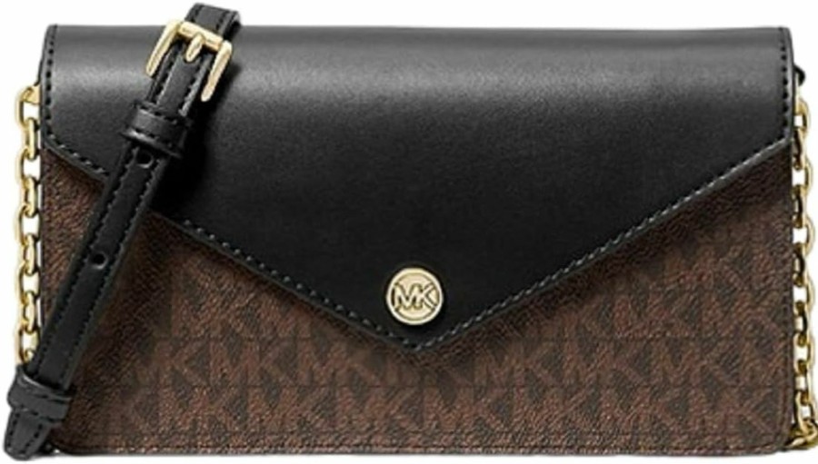 Michael Kors Crossbody Handbags | Michael Kors Small Logo Envelope Crossbody Bag (Brown Black)