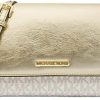 Michael Kors Crossbody Handbags | Michael Kors Medium Logo Convertible Crossbody Bag (Pale Gold Patent)