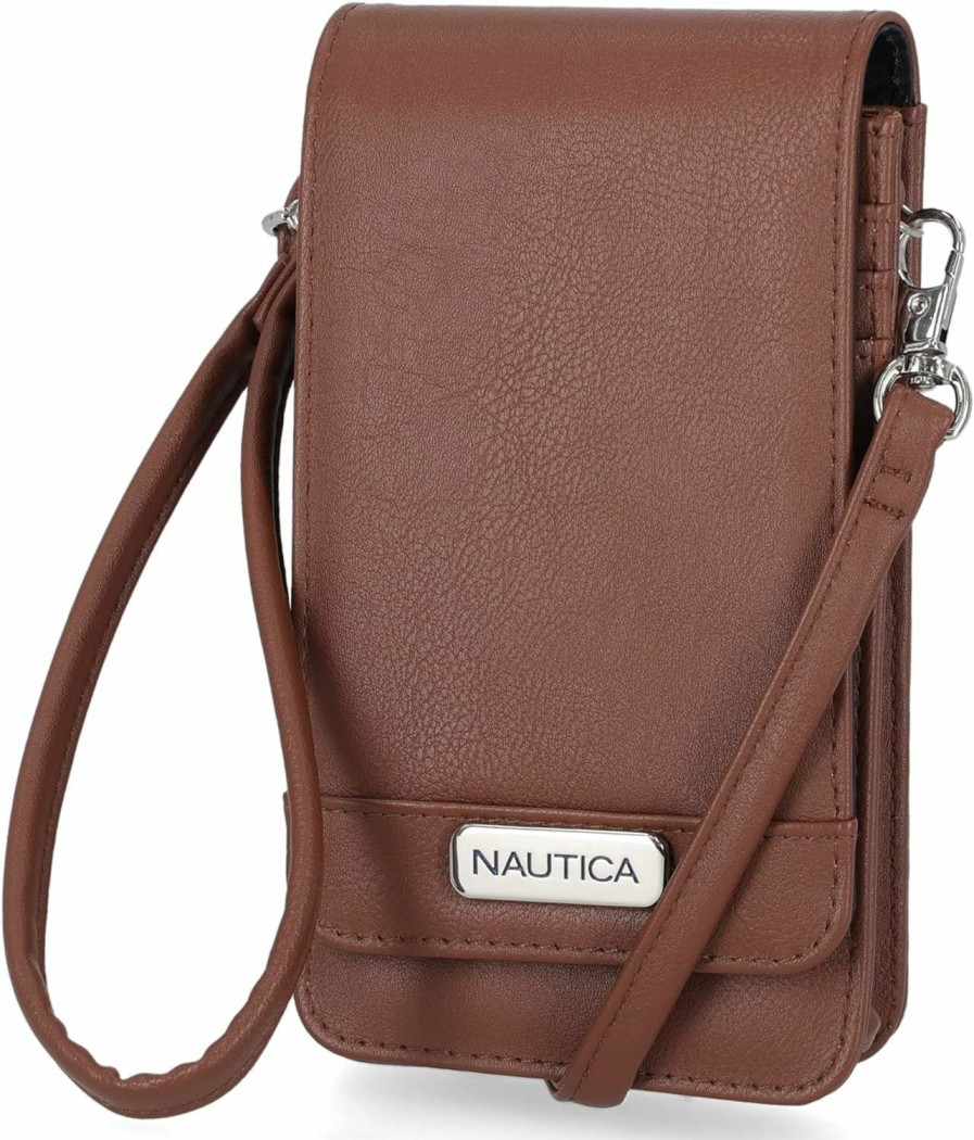 Amazon Crossbody Handbags | Nautica Catalina Vegan Leather Rfid Womens Crossbody Cell Phone Purse Holder Wallet