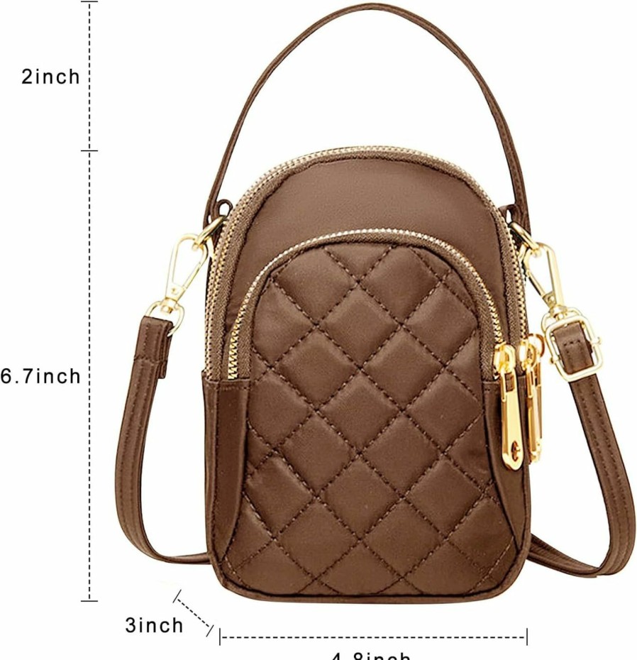 Voikukka Crossbody Handbags | Small Crossbody Phone Bag For Women Quilted Purse Nylon Cell Phone Cross Body Wallet Iphone Handbag