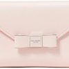 Kate Spade New York Crossbody Handbags | Kate Spade New York Morgan Bow Embellished Patent Saffiano Leather Envelope Flap Crossbody, Crepe Pink