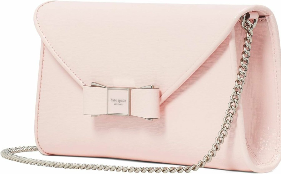 Kate Spade New York Crossbody Handbags | Kate Spade New York Morgan Bow Embellished Patent Saffiano Leather Envelope Flap Crossbody, Crepe Pink