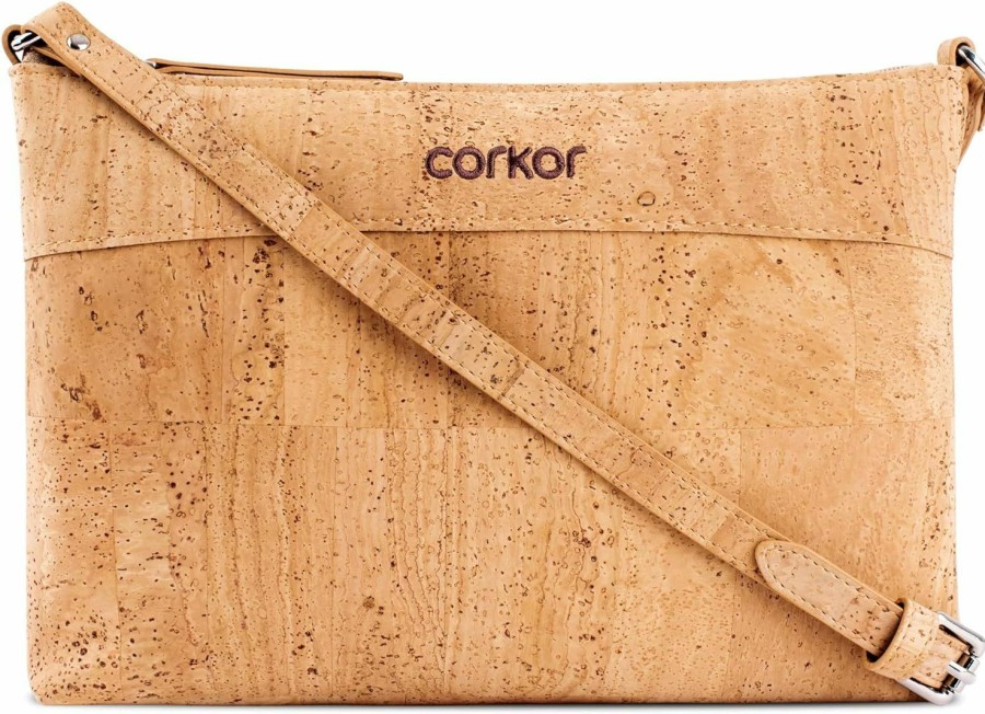 Corkor Crossbody Handbags | Corkor Cork Purse Cork Handbags For Women, Vegan Crossbody Bag Cruelty Free Black Color