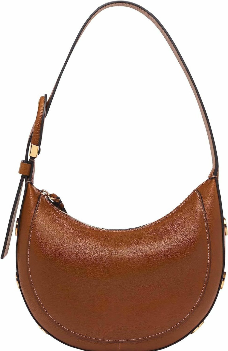 Fossil Crossbody Handbags | Fossil Women'S Harwell Leather Crescent Purse Handbag For Women