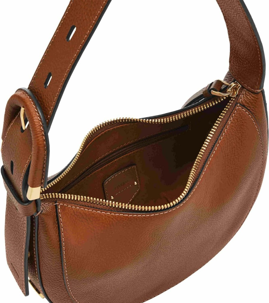 Fossil Crossbody Handbags | Fossil Women'S Harwell Leather Crescent Purse Handbag For Women