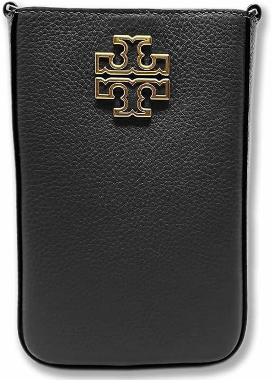 Tory Burch Crossbody Handbags | Tory Burch Britten Phone Crossbody Bag (Pebble Leather - Black)