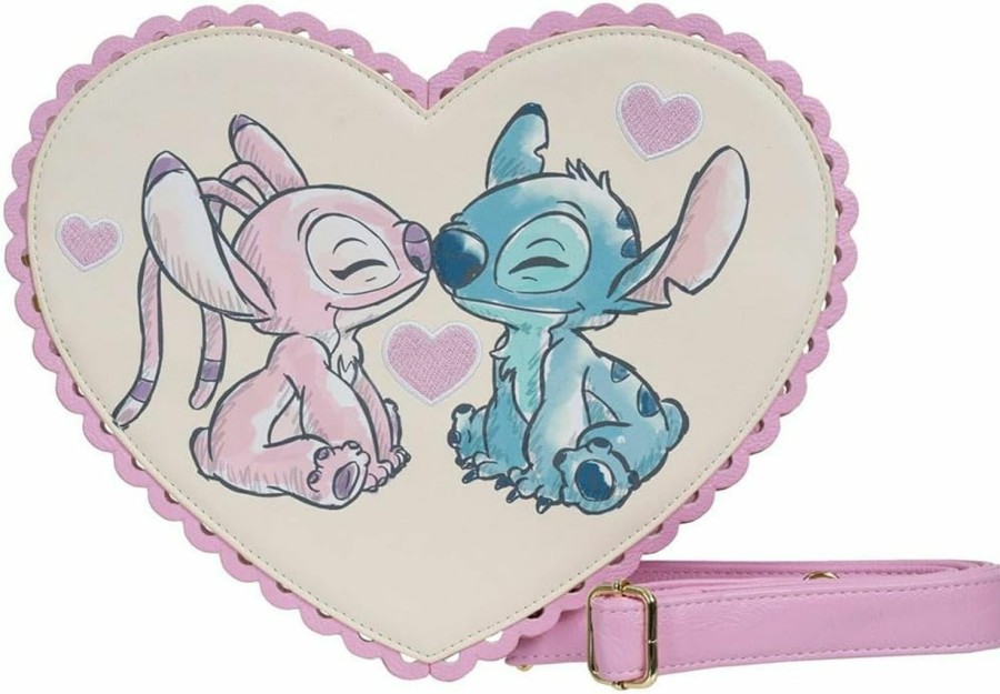 Loungefly Crossbody Handbags | Loungefly Lilo & Stitch Angel Kiss Chocolate Box Heart Crossbody Purse