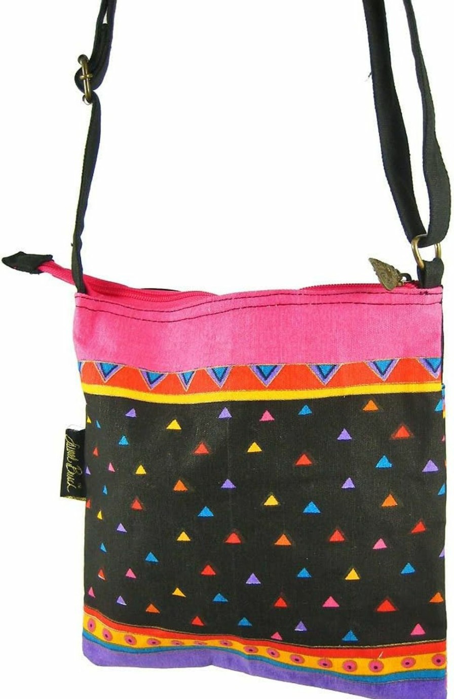 Zeckos Crossbody Handbags | Laurel Burch Crossbody Purse Zipper Top 10\"X10\", Feline Friends, Multicoloured