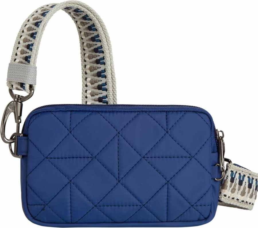 Travelon Crossbody Handbags | Travelon Boho Anti-Theft Phone Sling, Lush Blue